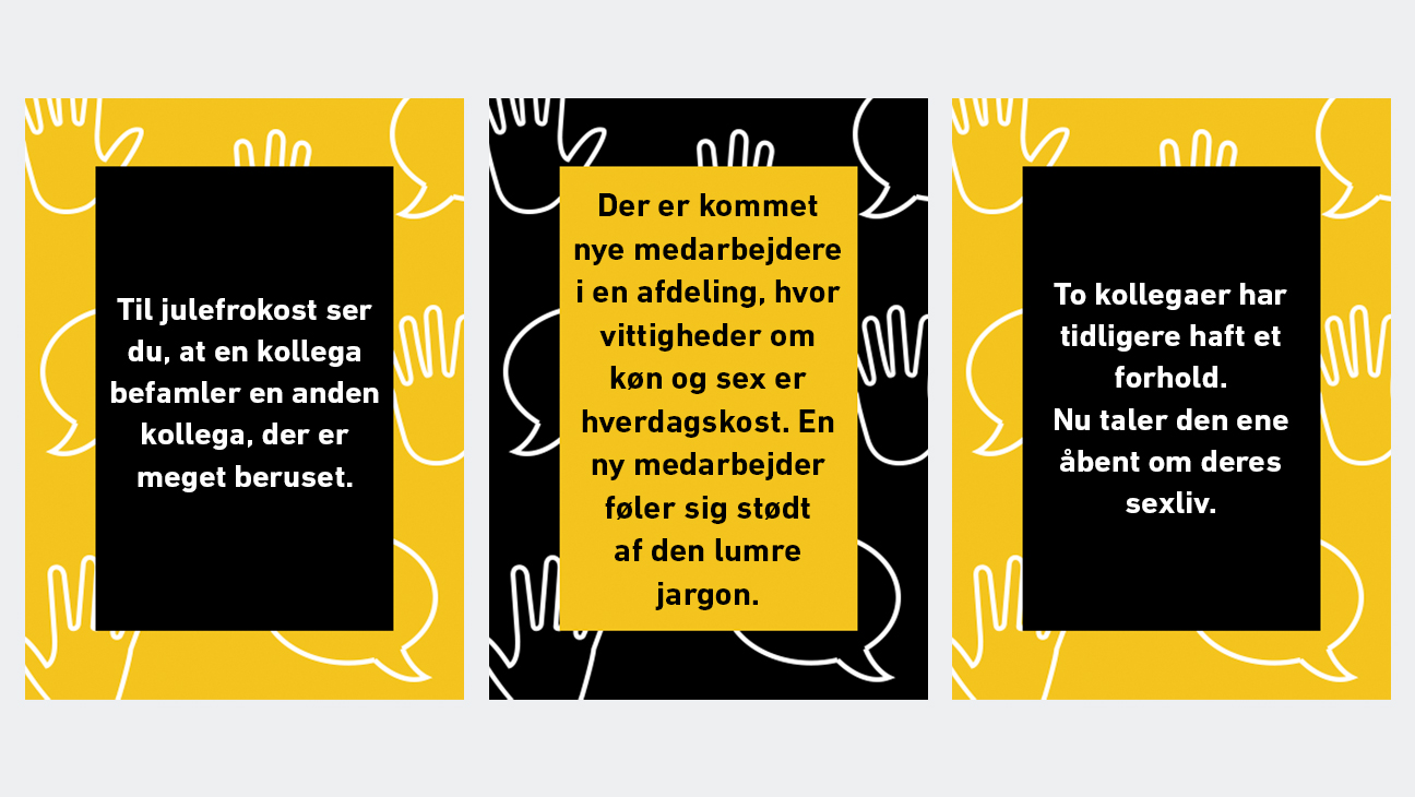 Dialogkort om julefrokost, jargon og kollegaer i forhold