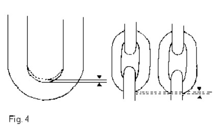 Tegning af led på en lænkekæde, der skal tjekkes for slid mhp. udskiftning