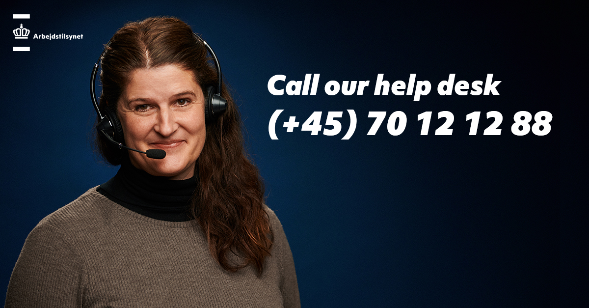 Call our help desk on +45 70 12 12 88