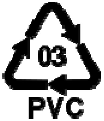 Piktogram for Indeholder genanvendt pvc