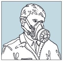 Tegning af filtrerende åndedrætsværn - halvmaske
