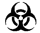 Grafiks illustration af symbolet Biologisk betinget fare
