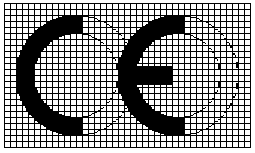 Grafisk illustration af korrekt CE-mærkning